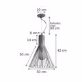 INLIGHT FOTISTIKO OROFIS KREMASTO METALLIKO KONIKO E27 F30x42cm LEuKO 4347A